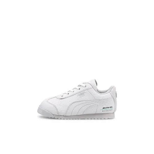 PUMA Mercedes AMG Petronas ROMA Амортизация Износостойкие Низкие Топ Обувь для малышей Белый Infant And Toddler