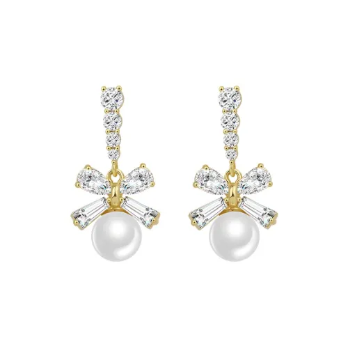 Yiru Искусственная жемчужина искусственный кристалл медный сплав серьги женские