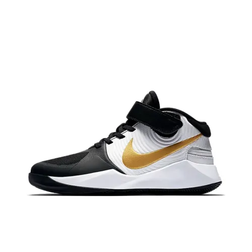 nike Team Hustle D 9 FlyEase MID Топ Детские Баскетбольные кроссовки Черный белый Подростки