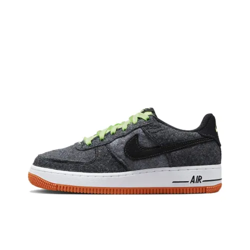 Nike Air FORCE 1 LV8 Slip-resistant Abrasion-resistant Амортизация Низкий Топ Детские Скейтбординг Черный Серый Зеленый