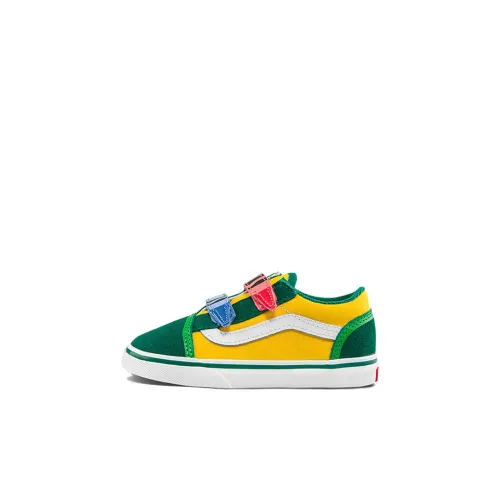 Vans Old Skool Collection Низкие кеды для малышей Зеленый Желтый Infant и Toddler