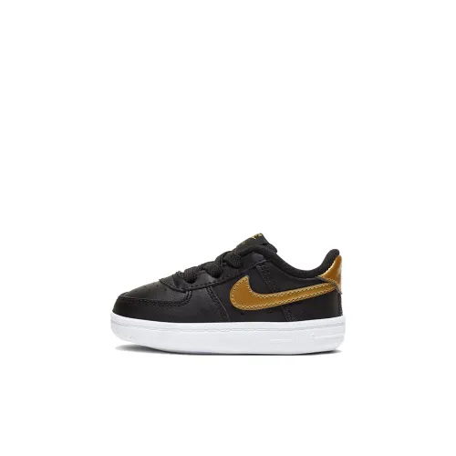 Nike Air Force 1 Crib Low Топ Обувь для малышей Черный золотой Infant And Toddler