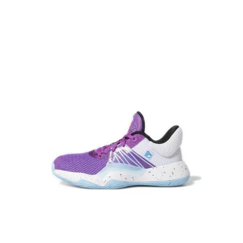 Adidas D.O.N. Issue #1 Амортизация Низкий Топ Детские Баскетбольные Кроссовки Белый Фиолетовый Детский Возраст 3-7 Лет
