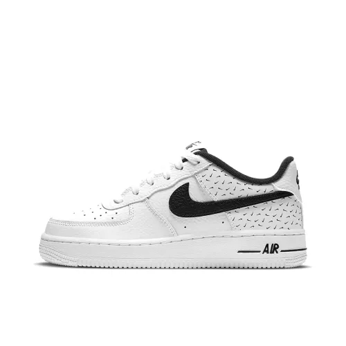Nike Air FORCE 1 GS Slip-resistant Abrasion-resistant Low Top Детские Скейтбординги Черный Белый Подростки