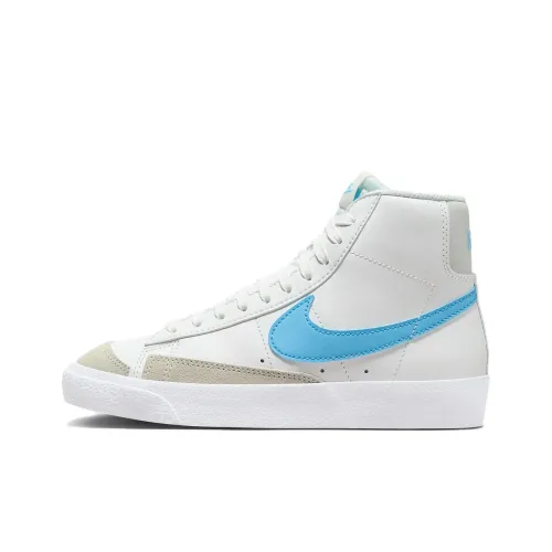 Nike Blazer Амортизация MID Топ Детские Скейтбординги Белый Синий Подростки