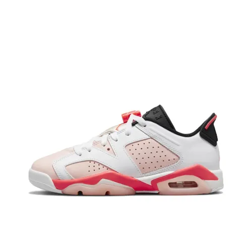 Jordan Air Jordan 6 Retro Low 'ATMOSPHERE' Low Top Детские баскетбольные кроссовки Белый Розовый