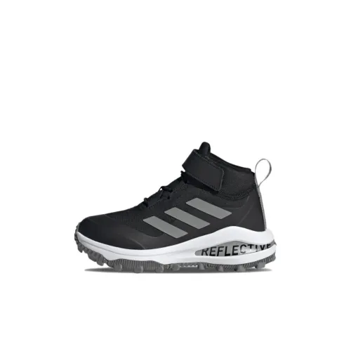 Adidas Fortarun Atr El K Abrasion Resistant MID Топ Детские беговые кроссовки Черный белый Детский