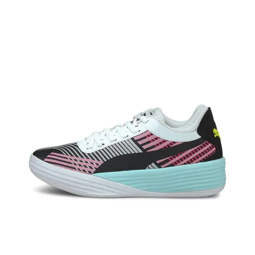 PUMA Clyde All Pro Баскетбольные кроссовки низкие для баскетбола белые и синие для подростков