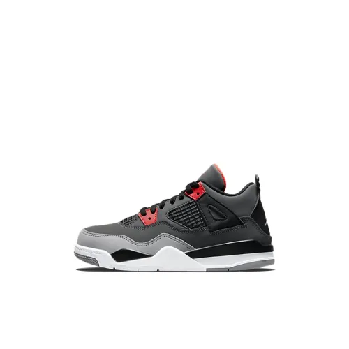 Jordan Air Джордан 4 Ретро MID Топ Винтажные баскетбольные кроссовки Черно-серый для детей 3-7 лет