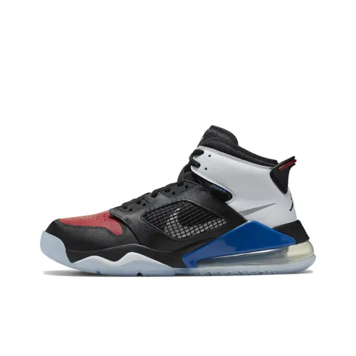 Джордан Mars 270 Топ 3 Нижняя юбка Резистентные амортизаторы MID Топ Детские баскетбольные кроссовки Красный синий Несовпадающие