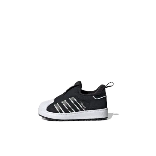 Adidas Originals SUPERSTAR 360 Устойчивые к истиранию Низкие Кроссовки для скейтбординга Черные Младенцы и Малыши