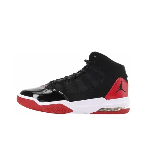 Jordan Max Aura Устойчивые к истиранию Высокие Детские Баскетбольные Кроссовки Черные Красные
