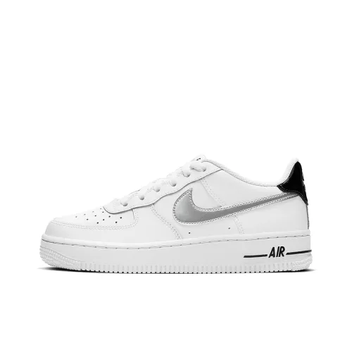 Nike Air FORCE 1 Low Топ Детские Скейтбординги Белый Серебристый Подростки