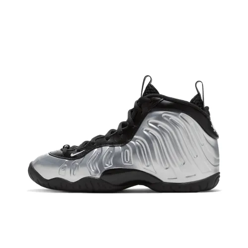 Nike Foamposite One Chrome Черный Высокий Топ Детские Баскетбольные Кроссовки Серебряный Спрей Подростки