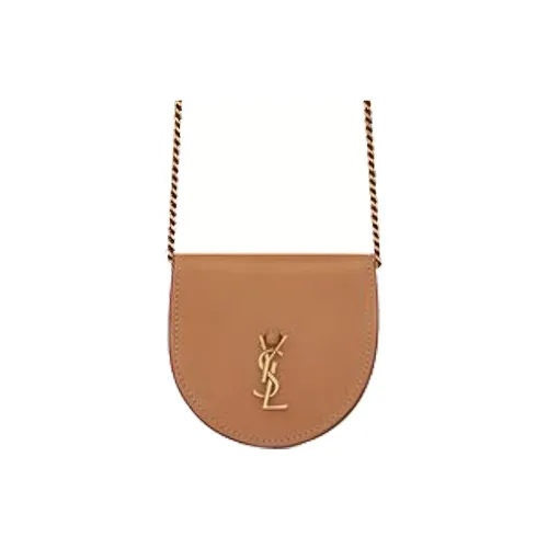 SAINT LAURENT Кошелек из коровьей кожи сумка через плечо женская коричневый золотой