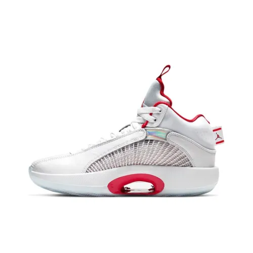 Jordan Air Джордан 35 MID Топ Детские Баскетбольные Кроссовки Белый Красный Международная Версия