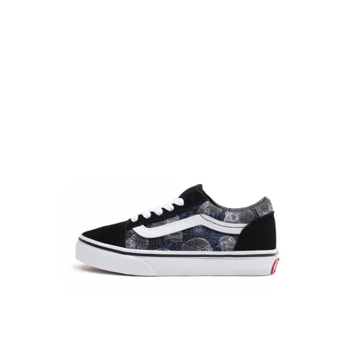 Vans Old Skool Collection Низкий Топ Детские Скейтбординги Черный Синий Дети Возраст 3-7 Лет