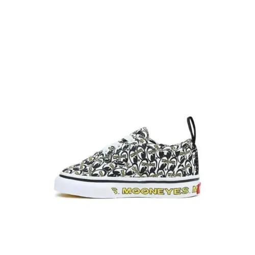 Mooneyes x Vans Аутентичный Эластичный Laces Амортизация Износостойкий Низкий Топ Детские Скейтбординги Белый Черный Детский