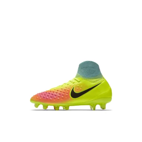 Nike Magista Obra 2 Jr противоскользящие амортизация устойчивые к истиранию высокие футбольные бутсы для детей зеленые