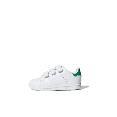 Adidas Originals Stan Smith Зеленый Каблук TAB Дышащий Низкий Топ Скейтборд Кроссовки Белый Зеленый Младенец и Малыш