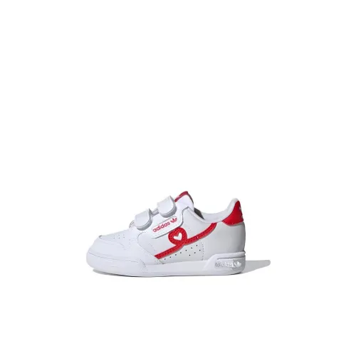 Adidas Originals Continental 80 CF I Устойчивая к истиранию Низкая Обувь для малышей Белый Красный Infant и Toddler