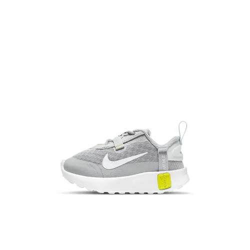 Nike Reposto Slip Resistant Амортизация Устойчивость к истиранию Низкий верх Обувь для малышей Серый Белый Желтый