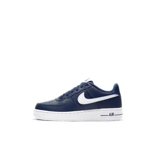 Nike Air Force 1 Anti-slip Lightweight Low Top Скейтбординг Кроссовки GS Синий Белый