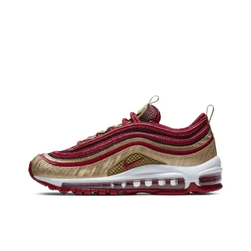 Nike Air Max 97 QS Low Топ Детские беговые кроссовки Красно-золотой Подростки