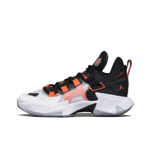 Джордан Why Not.5 Low Топ Детские Баскетбольные Кроссовки Черный Белый Оранжевый Подростки