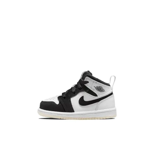 Jordan Air Jordan 1 MID 'Ромб' MID Топ Обувь для малышей Белый черный Infant And Toddler