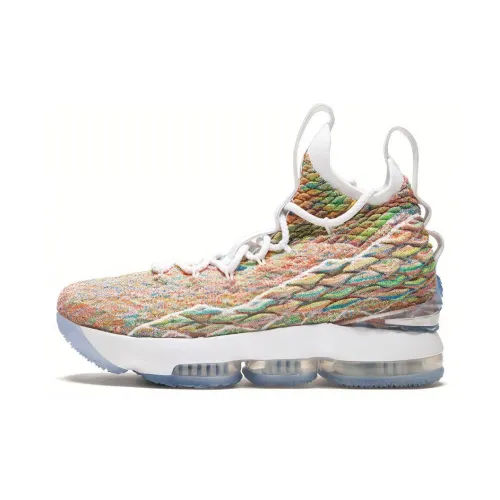 Nike Lebron 15 Противоскользящие Устойчивые к истиранию Высокие Детские Баскетбольные Кроссовки Многоцветные