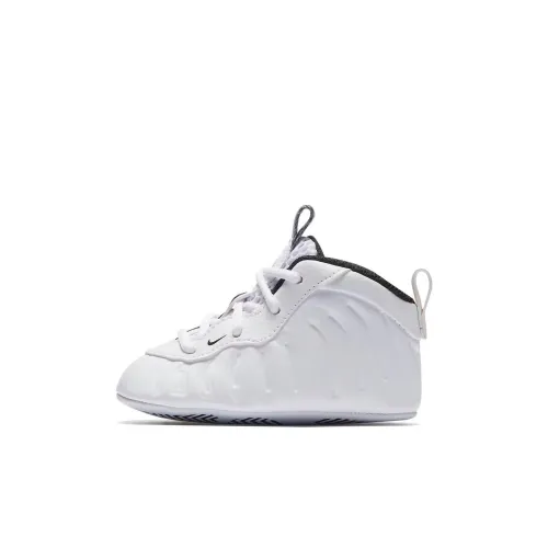 Nike Air Foamposite One Slip-Resistant Abrasion-Resistant High Top Children's Basketball Shoes White Children's