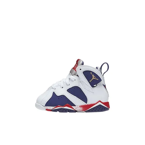 Jordan Air JORDAN 7 Свитер Высокие Кроссовки Малыша Белый Синий Infant And Toddler