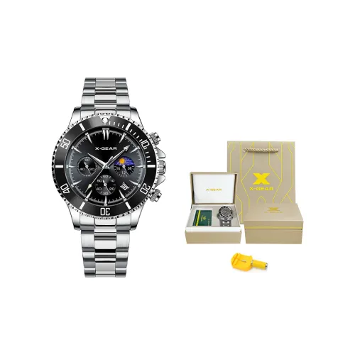 X Шестерня Кварцевый механизм Мужские часы 40 мм Черный