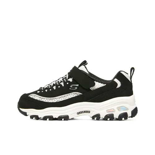 Skechers D'LITES Series Детские повседневные туфли Черный Белый Подростки