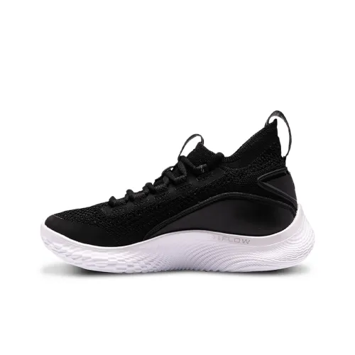 Under Armour Curry 8 Противоскользящий Амортизация Устойчивый к истиранию Дышащий MID Топ Детские Баскетбольные кроссовки Черный