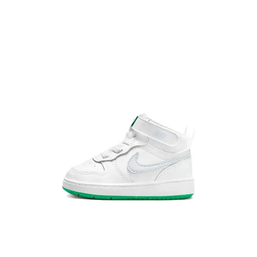 nike Court Borough Series MID 2 Амортизация Износостойкий Высокий Топ Обувь для малышей Белый Зеленый Infant и Toddler