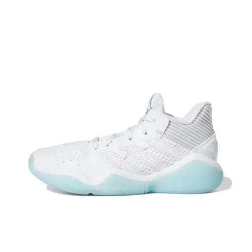 Adidas Harden Stepback 1 Slip-Resistant MID Топ Детские Баскетбольные Кроссовки Белый Синий Подростки