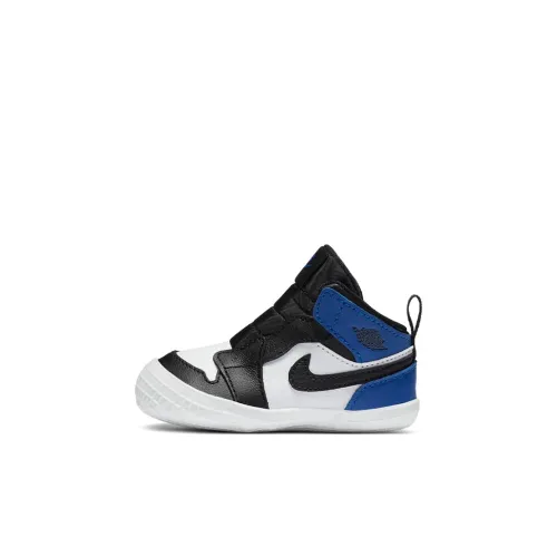 Jordan Air Jordan 1 Crib BOOTIE MID Топ Обувь для малышей Black Blue Infant And Toddler