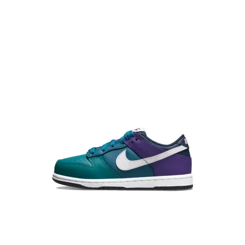 Nike Dunk Low Топ Кроссовки для скейтбординга синие-фиолетовые для детей 3-7 лет