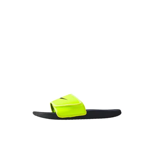 Nike Kawa Slip-resistant Abrasion-resistant Slippers Black Green Children's