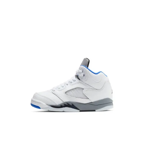 Jordan Air Джордан 5 MID Топ Баскетбольные кроссовки Белый Синий Дети Возраст 3-7 лет