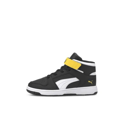 PUMA Rebound Layup SL High Топ Детские Скейтбординги Черно-желтый для детей 3-7 лет