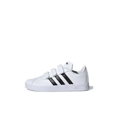 Adidas VL Court 2,0 Low Топ Детские Скейтбординги Белый черный Детские Возраст 3-7 лет