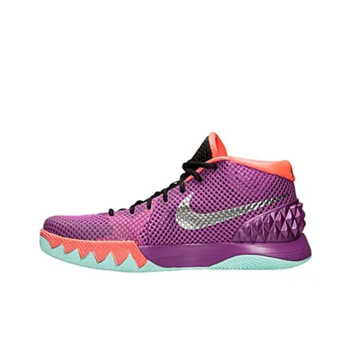 Nike Kyrie 1 Пасха Нескользящий Легкий MID Топ Детские Баскетбольные Кроссовки Фиолетовые Подростковые