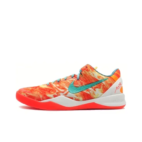 Nike Kobe 8 GS Амортизация Износостойкий Низкий Топ Детские Баскетбольные Кроссовки Красный Зеленый Подростки