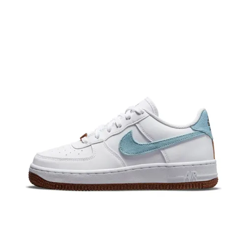 Nike Air FORCE 1 LV8 1 Устойчивый к истиранию Низкий Топ Детские Скейтбординги Цвет обсидиана