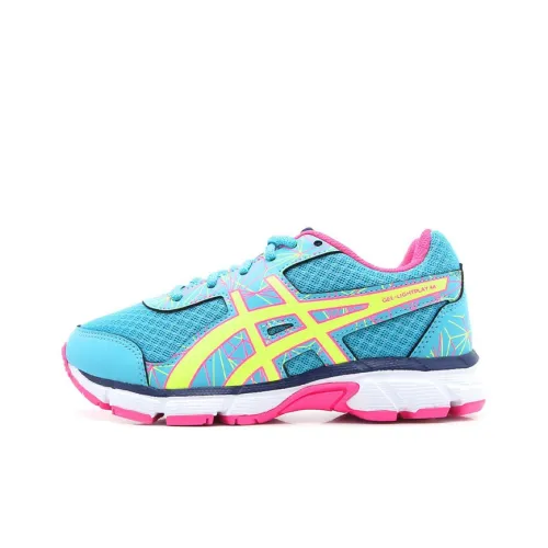 Asics Gel Light Play 4 A Abrasion Resistant Низкий Топ Детские Лайфстайл Обувь Синий Желтый Подростки