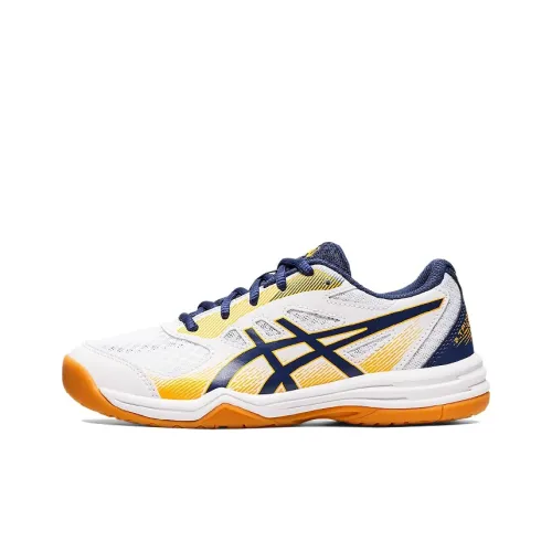 Asics Гель UPCOURT 5 Устойчивые к истиранию Кроссовки для тенниса Белый Синий Подростки