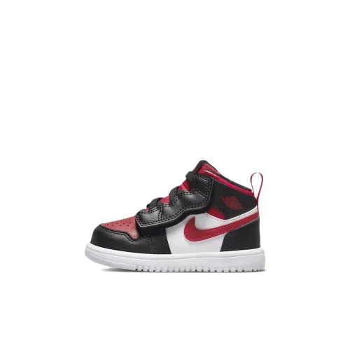 Jordan Air Jordan 1 MID Alt 'Bred Toe' Амортизация Противоскользящий Устойчивый к истиранию MID Топ Обувь для малышей
